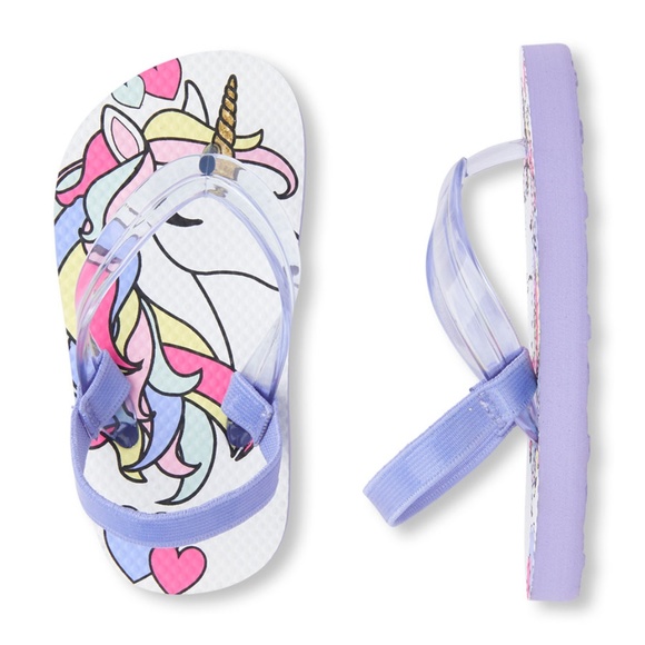 unicorn flip flops children's place